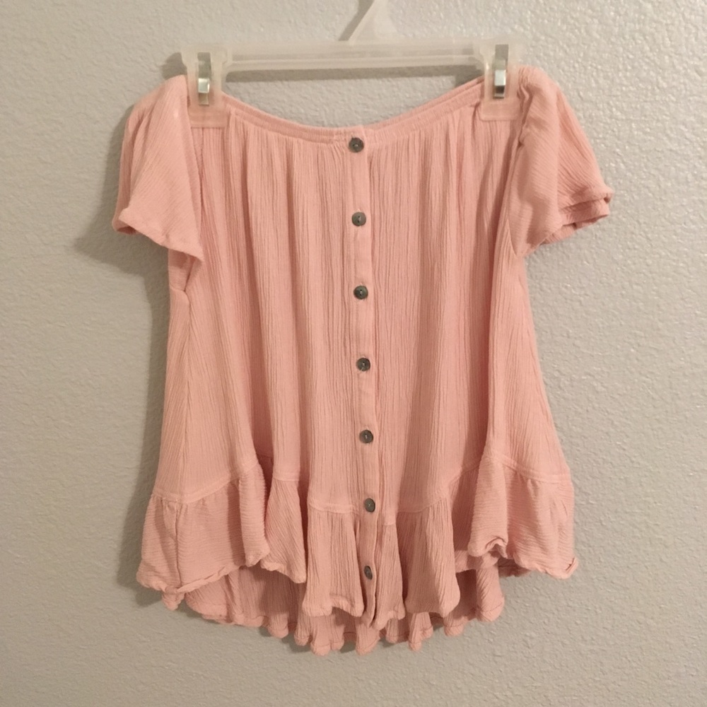 Pink off the shoulder top